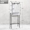 Over-The-Toilet Storage Cabinet with Barn Door & Adjustable Shelves, White - Image 3