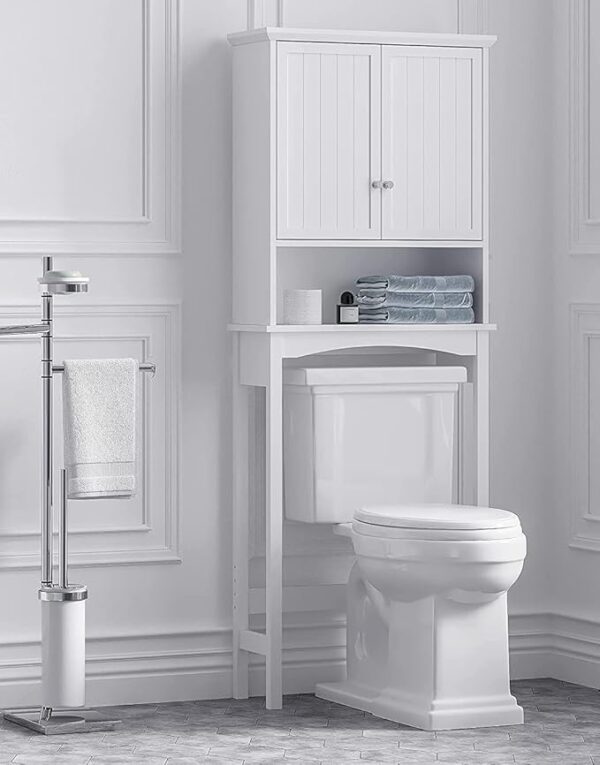 Over-The-Toilet Storage Cabinet with Adjustable Shelves, White