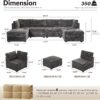 Oversized Modular Cloud Sectional Sofa with Reversible Chaise – Grey - Image 2
