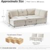 127" Modular Sectional Sofa with Storage & Ottoman – Beige - Image 2