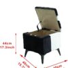 Square Furry Upholstered Storage Footstool with Metal Legs - Image 2