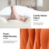 44" Oval Storage Ottoman Bench (Orange, Gold Legs, Velvet) - Image 4