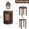 Stackable Wooden Stools Set of 4 (18" Walnut, Space-Saving) - Image 2