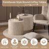 Round Travertine Nesting Coffee Tables, Set of 2 (Modern, Small) - Image 3