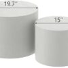 Round White Nesting Coffee Tables, Set of 2 (Modern, Small Spaces) - Image 2