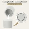 Round White Nesting Coffee Tables, Set of 2 (Modern, Small Spaces) - Image 3