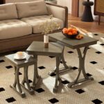Farmhouse Stacking Side Tables, Set of 3 (Wood, Grey)