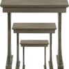 Farmhouse Stacking Side Tables, Set of 3 (Wood, Grey) - Image 4
