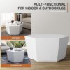 28" Terrazzo White Concrete Outdoor Coffee Table (Hexagon) - Image 3