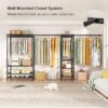 Heavy-Duty Garment Rack with 8 Shelves & 4 Rods, Freestanding Metal Closet Organizer, Black - Image 4