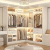 86" Modular Closet System with 4 Rods, Shelves & Drawers, Freestanding Corner Wardrobe, White - Image 4