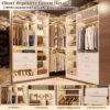 Freestanding 87.2" Closet System with 5 Drawers & 4 Rods, Reversible L-Shaped, White - Image 4