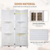 4-Panel 5.6ft Folding Wood Room Divider with 3 Shelves, Portable Privacy Screen, White - Image 3