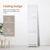 4-Panel 5.6ft Folding Wood Room Divider with 3 Shelves, Portable Privacy Screen, White - Image 4