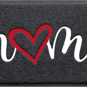 Welcome Door Mat – 30"x17.5" Black Heavy-Duty Non-Slip Mat for Indoor/Outdoor Entryway