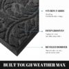 Door Mat – 36"x24" Grey Heavy-Duty Weather-Resistant Welcome Mat for Indoor/Outdoor Entry - Image 2