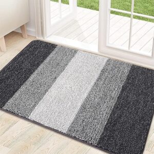 Kitinjoy Indoor/Outdoor Door Mat, 32x20, Non-Slip, Absorbent, Washable, Grey