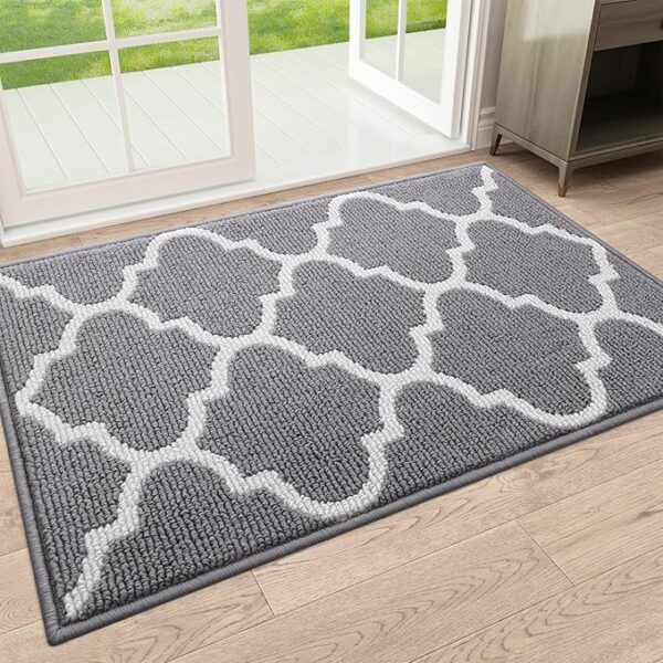Indoor Door Mat – 32"x20" Non-Slip, Absorbent, Washable Entryway Mat, Grey