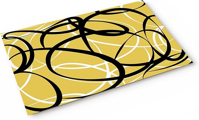 Geometric Curve Indoor Doormat – 16"x24" Non-Slip Abstract Lines Welcome Mat - Image 3