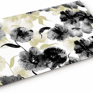 Spring Yellow Flower Watercolor Doormat, Floral Welcome Rug, Non-Slip, 16x24inch