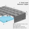 Queen Memory Foam Mattress Topper – Cooling Gel Pillow Top, Deep Pocket, Grey - Image 2