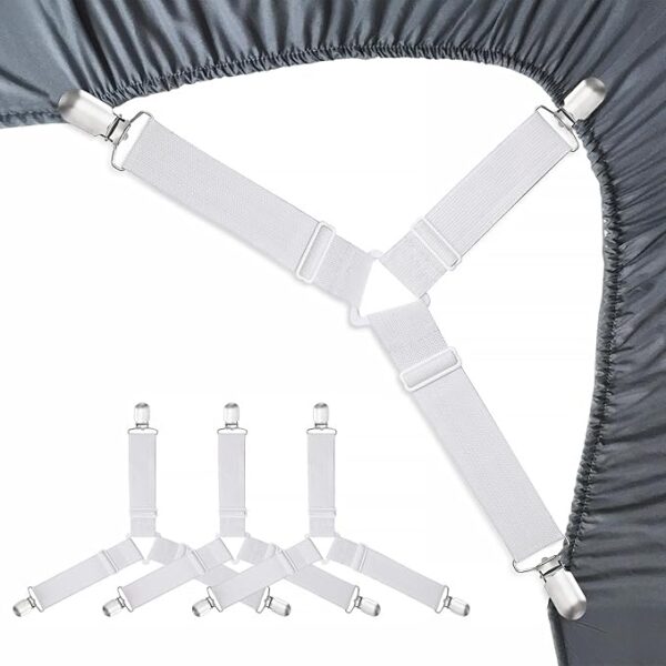 Bed Sheet Holder Straps – Elastic Adjustable Fasteners for Wrinkle-Free Sheets
