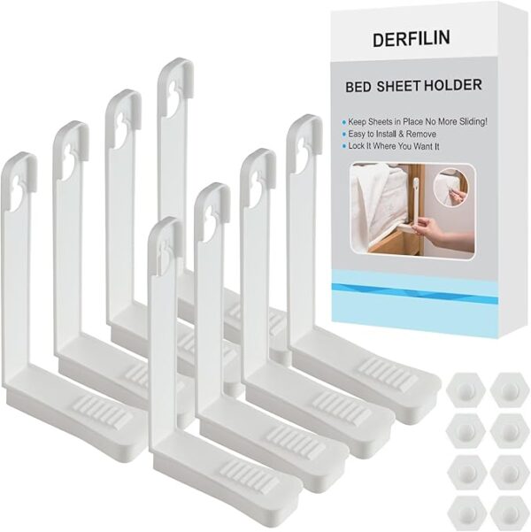 8PCS Bed Sheet Holder Clips, Non-Slip, Easy to Install, Fits Mattresses >15 cm (6")