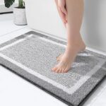 24x16 Bathroom Rug – Soft Microfiber, Non-Slip, Quick Dry, Machine Washable, Grey