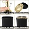 8-Piece Black & Gold Bathroom Set – Trash Can, Toilet Brush, Toothbrush Set, Soap Dispenser - Image 2