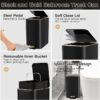 8-Piece Black & Gold Bathroom Set – Trash Can, Toilet Brush, Toothbrush Set, Soap Dispenser - Image 3