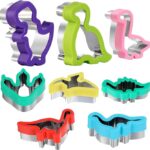 8-Piece Dinosaur Cookie Cutter Set – Stainless Steel Molds for Baking & Kids' Parties