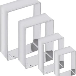 Rectangle Cookie Cutter Set – Stainless Steel Square Biscuit & Pastry Molds, 1-Inch Depth