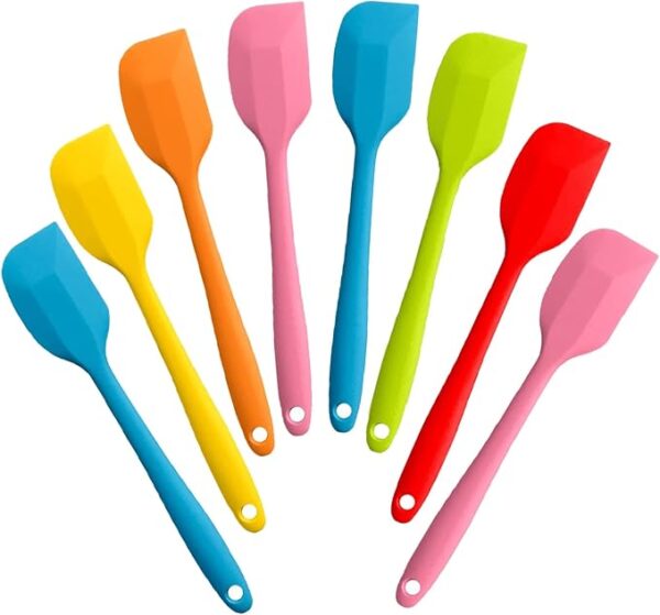 8-Piece Silicone Spatula Set – 8.5" Non-Stick, Heat-Resistant (500℉), Dishwasher Safe
