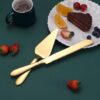 2-Piece Gold Cake Cutting Set – Knife & Server with Stainless Steel Rounded Edges - Image 3