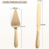 2-Piece Gold Cake Cutting Set – Knife & Server with Stainless Steel Rounded Edges - Image 4