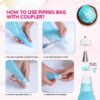 Riccle 124-Piece Piping Bags & Tips Set – 100 Bags, 16 Tips, Reusable Scrapers & Couplers - Image 4