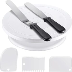Cake Decorating Kit – Turntable & Tools for Beginners & Pros (White)