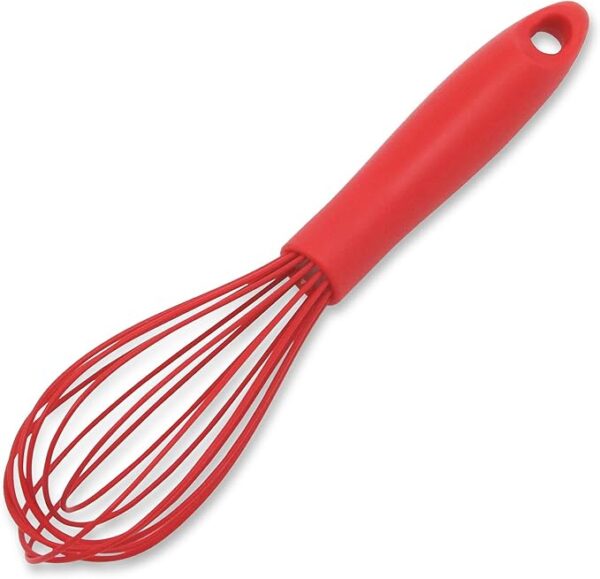 Chef Craft Premium Silicone Wire Cooking Whisk, 10.5 Inch, Red