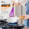 4-Piece Silicone Whisk Set – Purple Balloon Whisks with Non-Slip Handles - Image 2