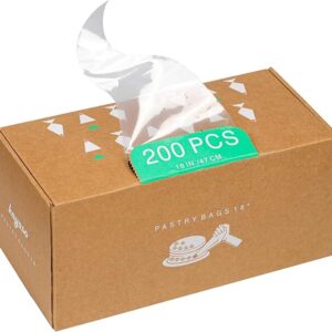 Disposable Piping Bags, Cake Decorating Bags, Pack of 200 Pieces (16-Inch)