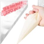 24" Extra Large Piping Bags – 200pcs Disposable Anti-Burst Bags for Cake & Cookie Decorating