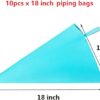 30pcs Pastry Piping Bags Set – 10 Silicone 18" Reusable Bags, 10 Couplers & 10 Bag Ties for Cake Decorating - Image 2