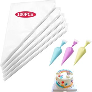 Disposable Piping Bags, 12in, 100pcs, Non-Slip, for Cake Decorating, Frosting, and Baking