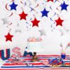 Red, Blue & Silver Star Swirl Decorations – 42-Pack Patriotic Foil Streamers - Image 4