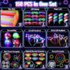 150PCS Glow in the Dark Party Supplies – Light Up Glasses, Headbands, Rings, Glow Sticks & Necklaces - Image 2
