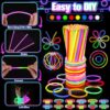 150PCS Glow in the Dark Party Supplies – Light Up Glasses, Headbands, Rings, Glow Sticks & Necklaces - Image 3