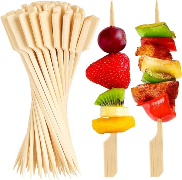 300PCS Bamboo Cocktail Picks – 4.7” Skewers for Appetizers & Charcuterie Boards