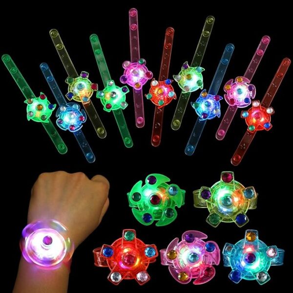 24-Pack LED Fidget Spinner Bracelets – Glow Party Favors for Kids, Birthdays & Goodie Bags