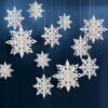 Christmas Snowflake Decorations – 12 Garland & 12 3D Glitter Snowflakes for Winter, Holiday & New Year Decor - Image 4