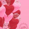 Fetti Valentine's Day Heart Confetti Balloons – 24 Pk, 12" Pink & Red for V-Day, Galentines & Parties - Image 3
